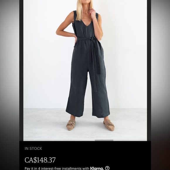 BNWOT 100% Linen Jumpsuit Romper XS / S - Picture 10 of 10